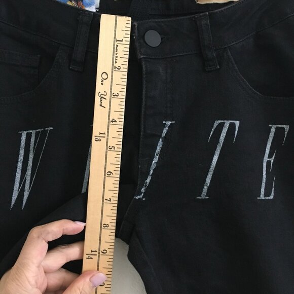 Off-White StreetWear Womens Size 27 Jean 2013 Rare Black Patchwork Logo Jean - Picture 10 of 16